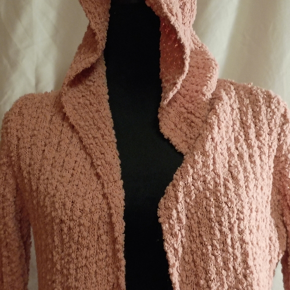 Cozy Pink Hooded Cardigan - Picture 2 of 3
